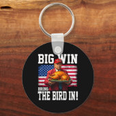 Grote winst brengt de vogel in Thanksgiving Funny  Sleutelhanger (Voorkant)
