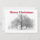 Grote Winter Scene Kerst Kaart Witte Boog (Flat) (Voorkant)