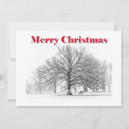 Grote Winter Scene Kerst Kaart Witte Boog (Flat)