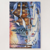 Grote Winter Sneeuw Leuke Kerst Familie Puzzel (Verticaal)