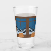Grote winterdrankglas Sneeuwbol Glas (Achterkant)