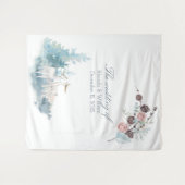 Grote winterhertenbladerwaterkleuren bruiloft wandkleed (Voorkant (horizontaal))