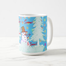 Grote Winterpret Sneeuwman Warme Drank Latte Mok