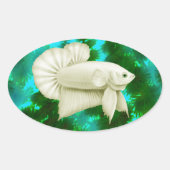 Grote witte Betta Splendens Vis Stickers (Voorkant)