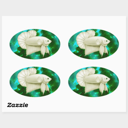 Grote witte Betta Splendens Vis Stickers (Vel)