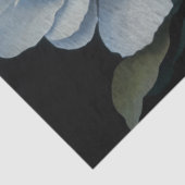 Grote witte, blauwe & zwarte pioenenkunst, Moody F Tissuepapier (Detail)