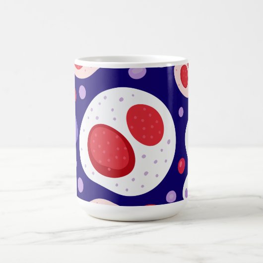 Grote witte bloedcel patroon koffie Mok (Center)