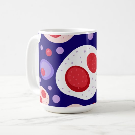 Grote witte bloedcel patroon koffie Mok (Voorkant links)