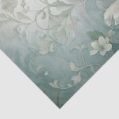 Grote Witte Bloemen Scroll Stijl Bladeren en Steng Tissuepapier (Detail)