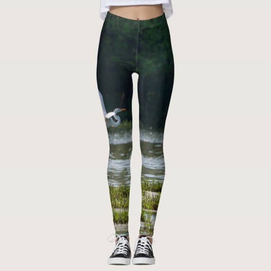 Grote witte bocht leggings (Voorkant)