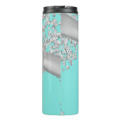 Grote Witte Boog & Diamanten Blauw Thermosbeker (Achterkant)