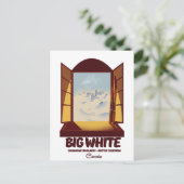 Grote Witte Brits-Columbia Canada ski-poster Briefkaart (Staand voorkant)