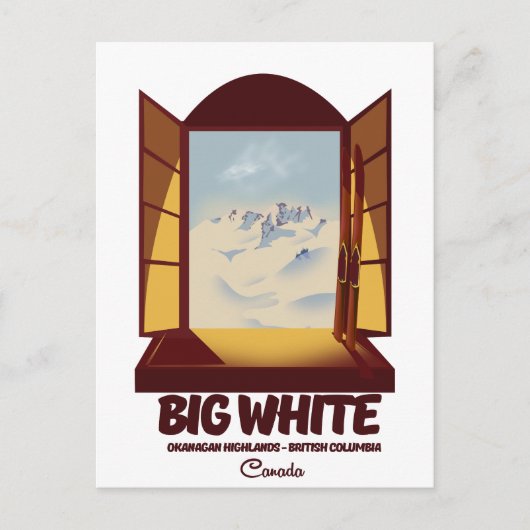 Grote Witte Brits-Columbia Canada ski-poster Briefkaart (Voorkant)