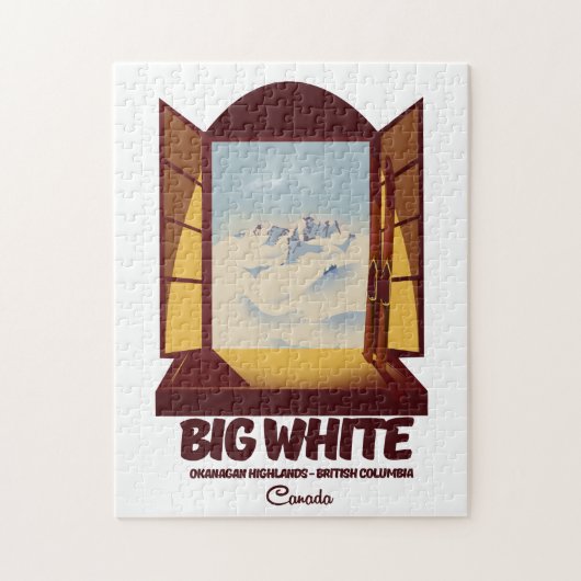 Grote Witte Brits-Columbia Canada ski-poster Legpuzzel (Verticaal)