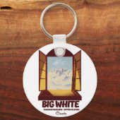 Grote Witte Brits-Columbia Canada ski-poster Sleutelhanger (Voorkant)