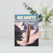 Grote Witte Brits-Columbia Canada skiën. Briefkaart (Staand voorkant)