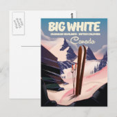 Grote Witte Brits-Columbia Canada skiën. Briefkaart (Voorkant / Achterkant)