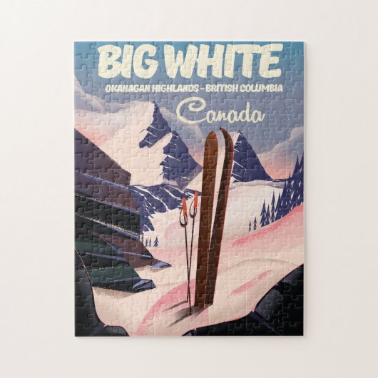 Grote Witte Brits-Columbia Canada skiën. Legpuzzel (Verticaal)