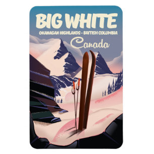 Grote Witte Brits-Columbia Canada skiën. Magneet