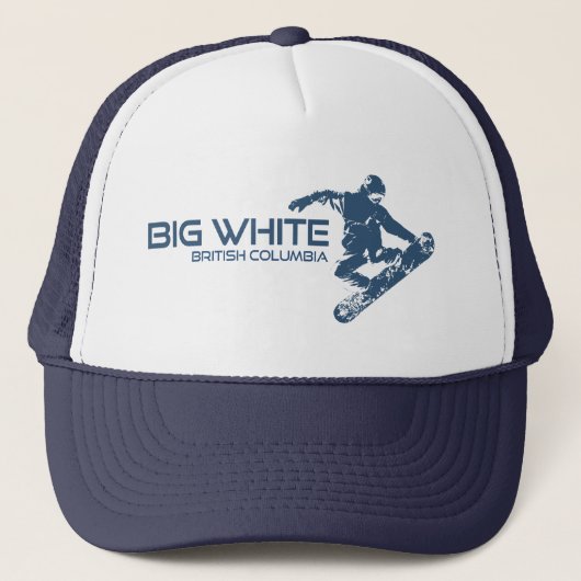 Grote Witte Brits-Columbia Snowboarder Trucker Pet (Voorkant)