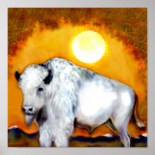 Grote witte buffel poster (Voorkant)