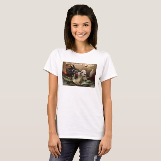 Grote witte buffel t-shirt (Voorkant volledig)