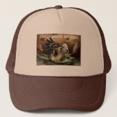 Grote witte buffel trucker pet (Voorkant)