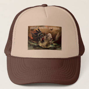 Grote witte buffel trucker pet