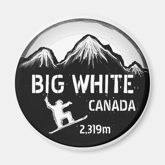 Grote Witte Canada witte snowboard kunstmagneet Magneet (Voorkant)
