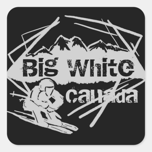 Grote witte Canadese skiër sticker (Voorkant)