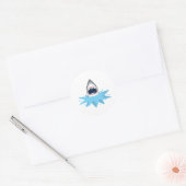 Grote witte Cartoon Ronde Sticker (Envelop)