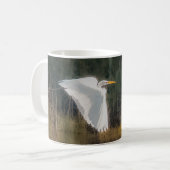 Grote Witte Egret 11 oz of 15 oz mok (Voorkant links)