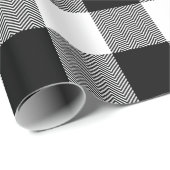 Grote witte en zwarte Chevron Buffalo Pset Cadeaupapier (Rol Hoek)