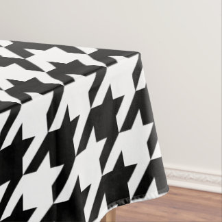 Grote witte en zwarte houndstooth tafelkleed