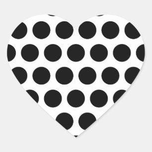 Grote witte en zwarte stippen hart sticker