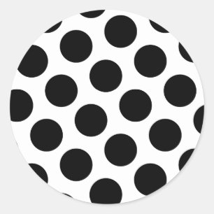 Grote witte en zwarte stippen ronde sticker
