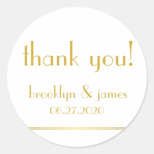 Grote Witte Gouden Great Gatsby Huwelijksstickers Ronde Sticker (Voorkant)