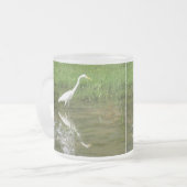 Grote witte grot matglas koffiemok (Voorkant links)