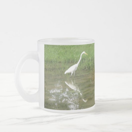 Grote witte grot matglas koffiemok (Links)