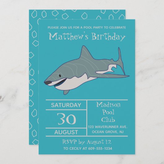 Grote witte haai - Aangepaste verjaardag van de ve Kaart (Voorkant / Achterkant)