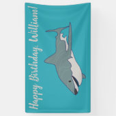 Grote witte haai - Aangepaste verjaardag van de ve Spandoek (Verticaal)