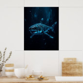 Grote witte haai Afgrond Trog Kunst Poster (Keuken)