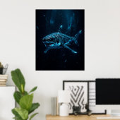 Grote witte haai Afgrond Trog Kunst Poster (Thuiskantoor)
