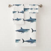 Grote witte haai bad handdoek (Insitu)