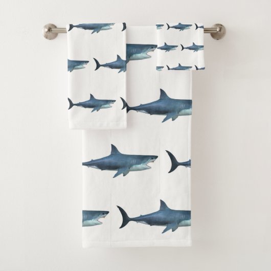 Grote witte haai bad handdoek (Insitu)