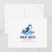 Grote witte haai briefkaart (Voorkant / Achterkant)