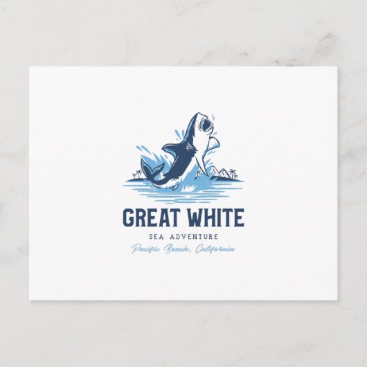 Grote witte haai briefkaart (Voorkant)