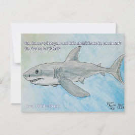 Grote witte haai briefkaart