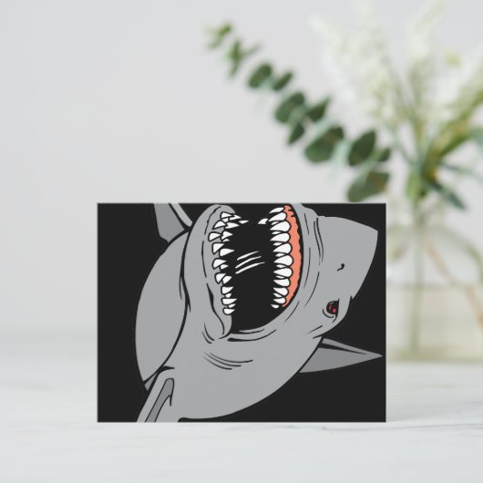 Grote witte haai briefkaart (Staand voorkant)