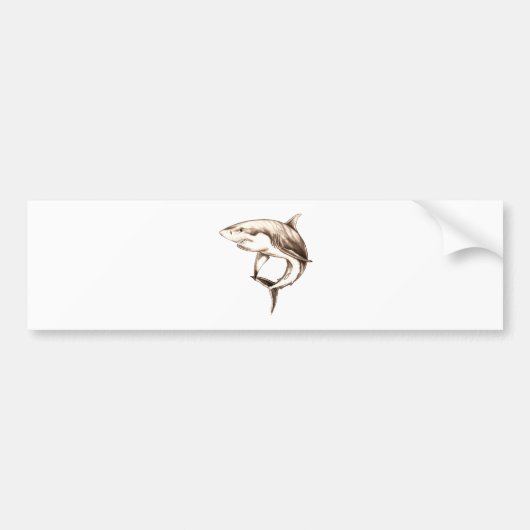 grote witte haai bumpersticker (Voorkant)
